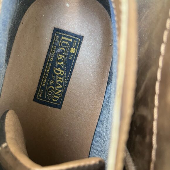 Lucky Brand Shoes Mens Size 11 Leather Ankle Boot Chukkas Lace Up Brown - Picture 3 of 6